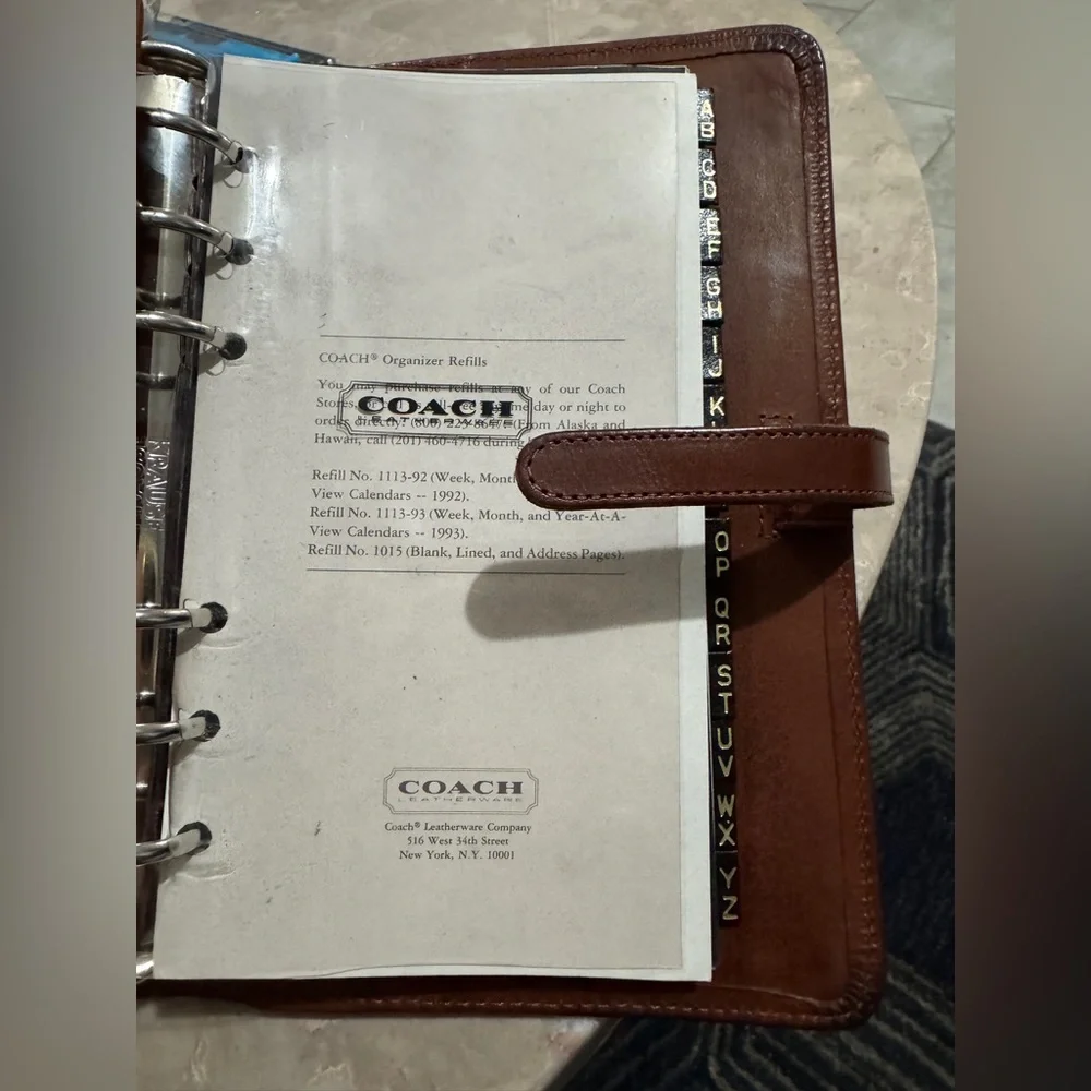 Coach water buffalo tan leather vintage planner